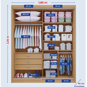 Ver imagem 3 de Guarda Roupa Atenas Ripado 100% MDF com Espelho D Doro