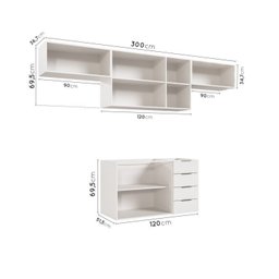 Cozinha Modulada 4 Peças Sem Tampo 3 Aéreos e 1 Balcão para Pia Ipanema CabeCasa MadeiraMadeira - 6