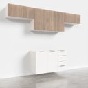 Ver imagem 3 de Cozinha Modulada 4 Peças Sem Tampo 3 Aéreos e 1 Balcão para Pia Ipanema CabeCasa MadeiraOriginals