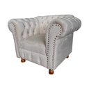 Ver imagem 3 de Poltrona Luis XV Chesterfield Capitone Suede Nude Decorativa / Sala, Tv, Estar, Recepção