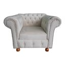Ver imagem 1 de Poltrona Luis XV Chesterfield Capitone Suede Nude Decorativa / Sala, Tv, Estar, Recepção