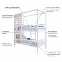 Ver imagem 5 de Beliche Casinha Reta 2 Janelas Madeira Branco/rosa