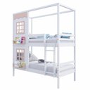 Ver imagem 4 de Beliche Casinha Reta 2 Janelas Madeira Branco/rosa