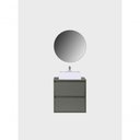 Ver imagem 3 de Gabinete para Banheiro com Cuba e Espelho Redondo 60cm Mdf Verde Dubai - On Móveis