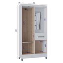 Ver imagem 3 de Guarda Roupa Solteiro Atlas Capelinha 3 Portas Branco Brilho - Poquema