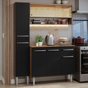 Ver imagem 1 de Armário de Cozinha Compacta 137cm Rustic/Preto Emilly Madesa 09