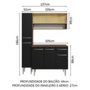 Ver imagem 4 de Armário de Cozinha Compacta 137cm Rustic/Preto Emilly Madesa 09