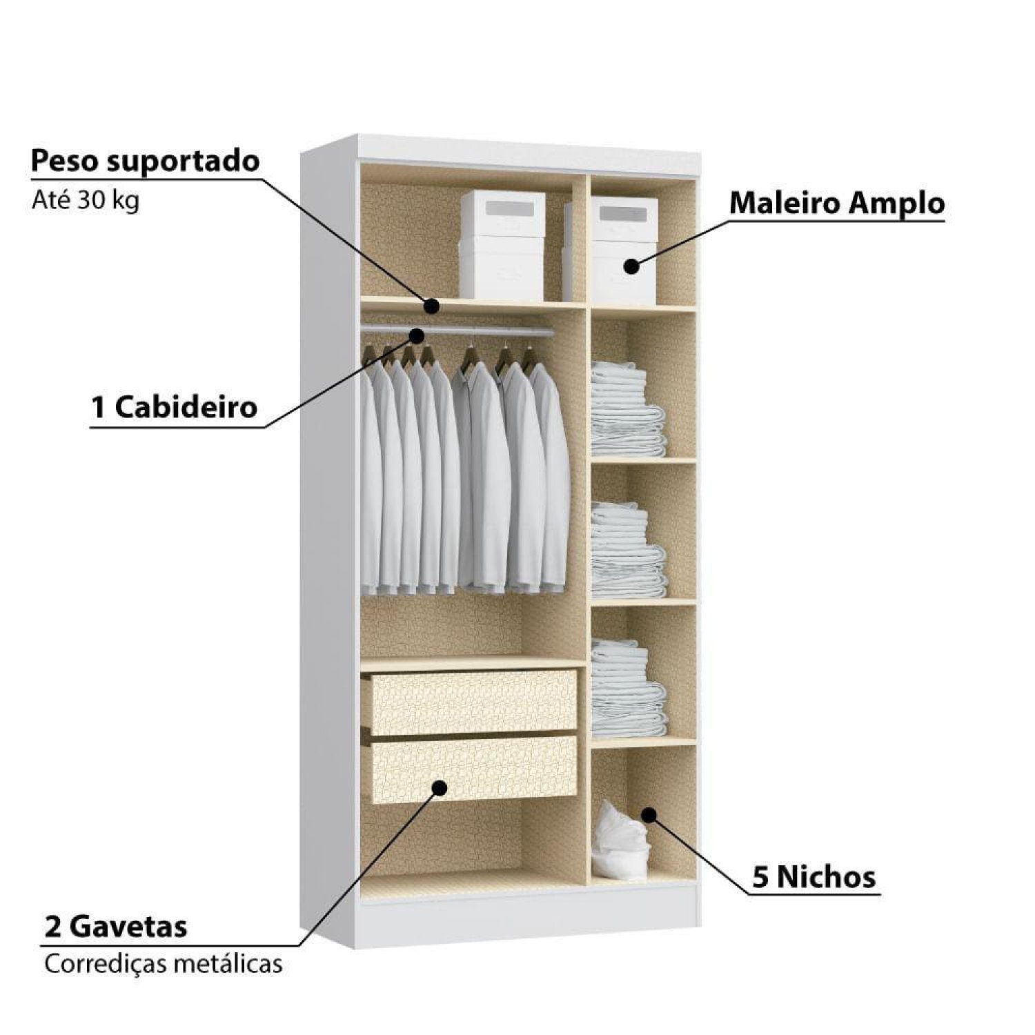 Guarda Roupa Modulado 3 Portas Infinity - 3