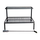 Ver imagem 2 de Grelha em Aço Carbono para Alvenaria Rústica Barra Chata 60cm Atiçador de Fogo