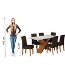 Ver imagem 6 de Conjunto de Mesa Sala de Jantar Tampo com Vidro 1,80m Grécia 6 Cadeiras Trieste Dobuê
