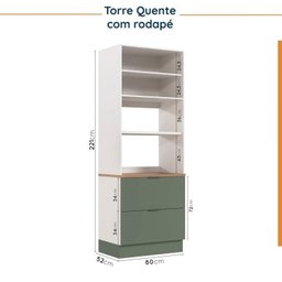 Cozinha Modulada 5 Peças com Tampo 2 Aéreos 2 Balcões 1 Torre Quente Ipanema CabeCasa MadeiraMadeira - 16