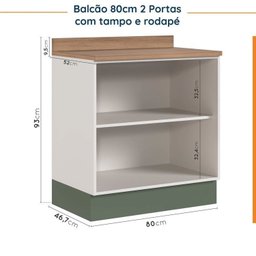 Cozinha Modulada 5 Peças com Tampo 2 Aéreos 2 Balcões 1 Torre Quente Ipanema CabeCasa MadeiraMadeira - 17