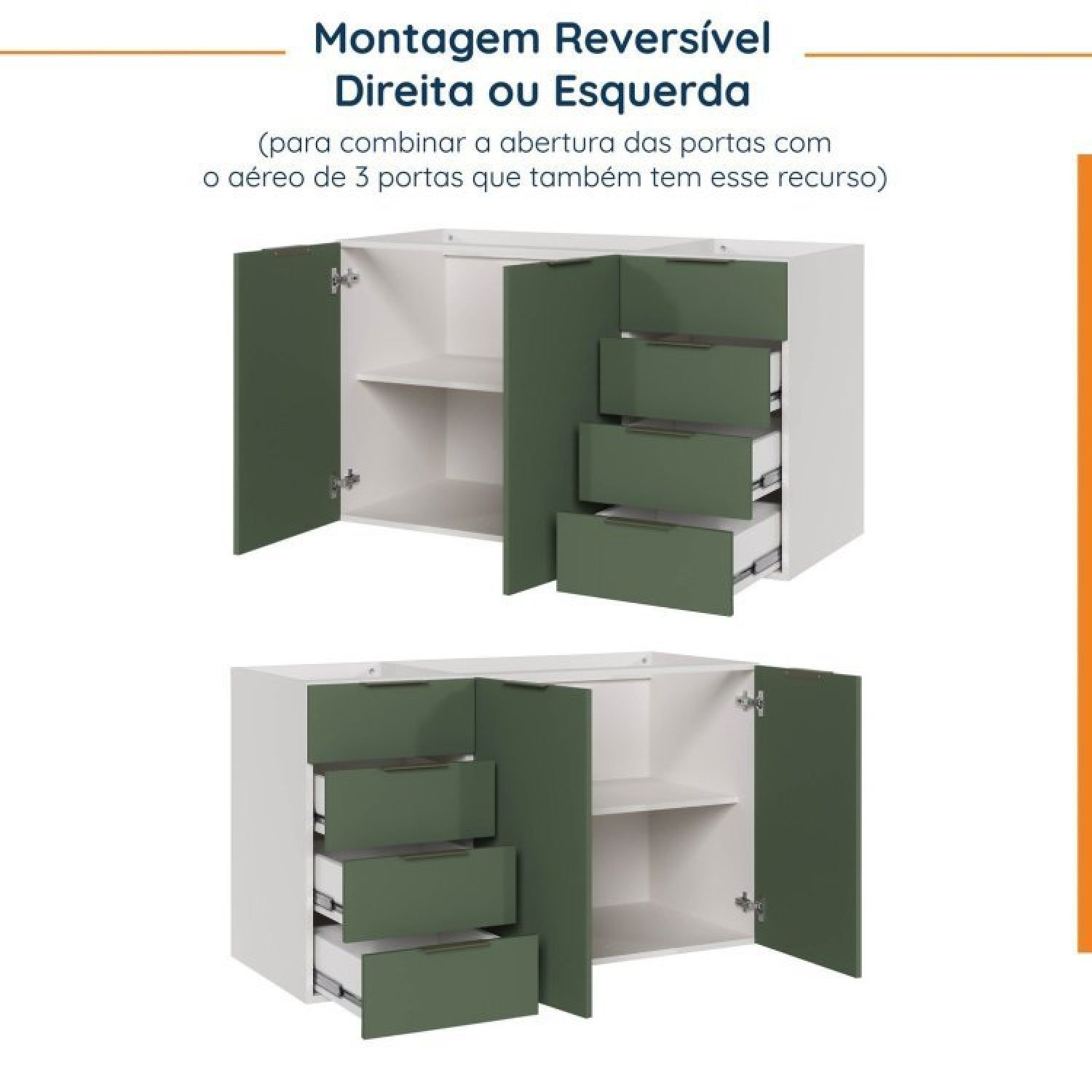 Cozinha Modulada 5 Peças Sem Tampo 2 Aéreos 2 Balcões 1 Torre Quente Ipanema CabeCasa MadeiraMadeira - 18