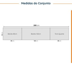 Cozinha Modulada 5 Peças Sem Tampo 2 Aéreos 2 Balcões 1 Torre Quente Ipanema CabeCasa MadeiraMadeira - 4
