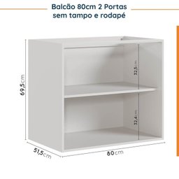 Cozinha Modulada 5 Peças Sem Tampo 2 Aéreos 2 Balcões 1 Torre Quente Ipanema CabeCasa MadeiraMadeira - 16