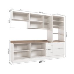 Cozinha Modulada 5 Peças com Tampo 2 Aéreos 2 Balcões 1 Torre Quente Ipanema CabeCasa MadeiraMadeira - 5