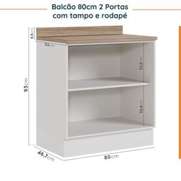 Cozinha Modulada 5 Peças com Tampo 2 Aéreos 2 Balcões 1 Torre Quente Ipanema CabeCasa MadeiraMadeira - 16
