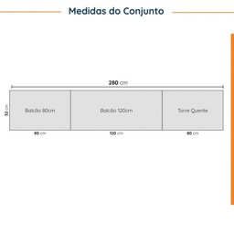 Cozinha Modulada 5 Peças Sem Tampo 2 Aéreos 2 Balcões 1 Torre Quente Ipanema CabeCasa MadeiraMadeira - 4