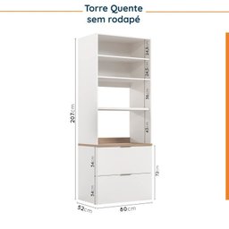 Cozinha Modulada 5 Peças Sem Tampo 2 Aéreos 2 Balcões 1 Torre Quente Ipanema CabeCasa MadeiraMadeira - 19