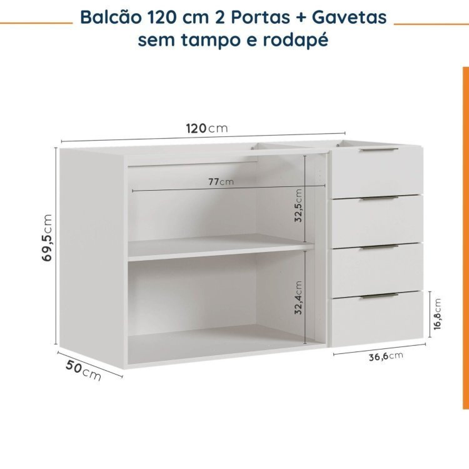 Cozinha Modulada 5 Peças Sem Tampo 2 Aéreos 2 Balcões 1 Torre Quente Ipanema CabeCasa MadeiraMadeira - 17