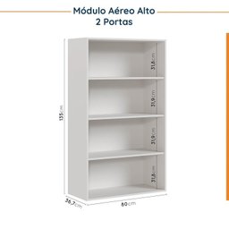 Cozinha Modulada 4 Peças com Tampo 2 Aéreos 5 Portas e 2 Balcões Ipanema CabeCasa MadeiraMadeira - 12