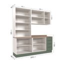 Ver imagem 4 de Cozinha Modulada 4 Peças com Tampo 2 Aéreos 5 Portas e 2 Balcões Ipanema CabeCasa MadeiraOriginals V