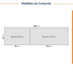 Cozinha Modulada 4 Peças com Tampo 2 Aéreos 5 Portas e 2 Balcões Ipanema CabeCasa MadeiraMadeira - 7