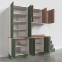 Ver imagem 5 de Cozinha Modulada 4 Peças com Tampo 2 Aéreos 5 Portas e 2 Balcões Ipanema CabeCasa MadeiraOriginals V