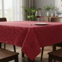 Ver imagem 6 de Toalha de Mesa Jacquard 04 Lug Cozinha Quadrada:Vermelho Marsala