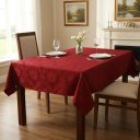 Ver imagem 5 de Toalha de Mesa Jacquard 04 Lug Cozinha Quadrada:Vermelho Marsala