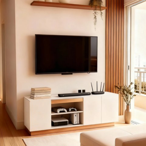 Rack Canadá com Rodapé 130cm para TV 55" Byhouse
