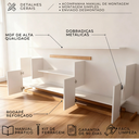 Ver imagem 4 de Rack Canadá com Rodapé 130cm para TV 55" Byhouse