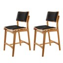 Ver imagem 1 de Conjunto com 2 Banquetas em Madeira Eloá Preto/Imbuia Marrom