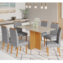 Ver imagem 1 de Mesa Robusta 1,60 6 Cadeiras Rubi Linho Jcm - Cinamomo