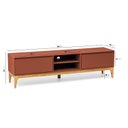 Ver imagem 3 de Rack para TV até 75 Polegadas 100% MDF Retrô com Pés em Madeira Maciça 180cm Bento Yescasa Terracota