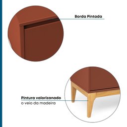 Rack para TV até 60 Polegadas 180cm 2 Portas Retrô Bento Yescasa - 8