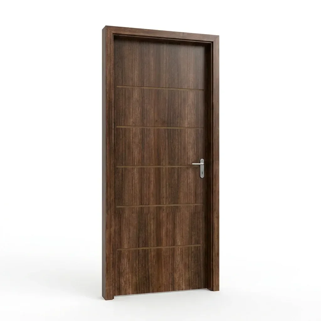 Ver imagem 3 de Folha de Porta de Madeira 210x82cm Espessura 3,5cm Mso Eucaplac Frisada Residence Eucatex Noce Ebano