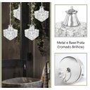 Ver imagem 3 de Pendente de Cristal Transparente Quadrado Quarto Prata Bet43