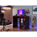 Ver imagem 2 de Mesa Gamer para Pc como Nicho para Cpu Cor Preto / Vermelho Ja