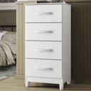 Ver imagem 2 de Guarda Roupa Solteiro Doble 4 Portas de Bater e Cômoda Mobi 4 Gavetas MDP Branco Flex Albatroz