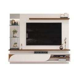 Painel para Tv até 60 Polegadas C/ Espelho Ravi Dj Móveis Off White/freijó - 4