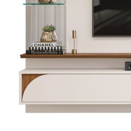 Painel para Tv até 60 Polegadas C/ Espelho Ravi Dj Móveis Off White/freijó - 6