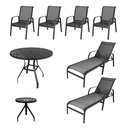 Ver imagem 1 de Kit Mesa 4 Cadeiras Alumínio com Espreguiçadeiras de Piscina