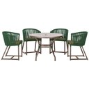 Ver imagem 1 de Mesa com 4 Cadeiras e Noronha Estofado 13 Trama Original Verde