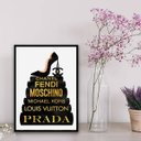 Ver imagem 1 de Quadro Fashion Livros Preto E Dourado 24x18cm:Madeira branca