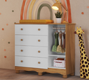 Ver imagem 2 de Cômoda Infantil Tedy Peroba em 100% MDF Branco com Amêndoa Branco Amêndoa
