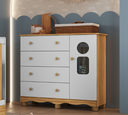 Ver imagem 1 de Cômoda Infantil Tedy Peroba em 100% MDF Branco com Amêndoa Branco Amêndoa