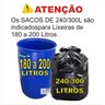 Sacos de Lixo 240 300 Litros Super Reforçado 150 Sacos Preto - 4
