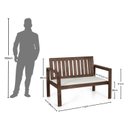 Ver imagem 6 de Conjunto Bancos 2 e 3 Lugares com Almofadas Madeira Maciça Yescasa Marrom/Nogueira