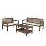 Conjunto Bancos 2 e 3 Lugares com Almofadas e Mesa Apoio Madeira Maciça Yescasa - 2
